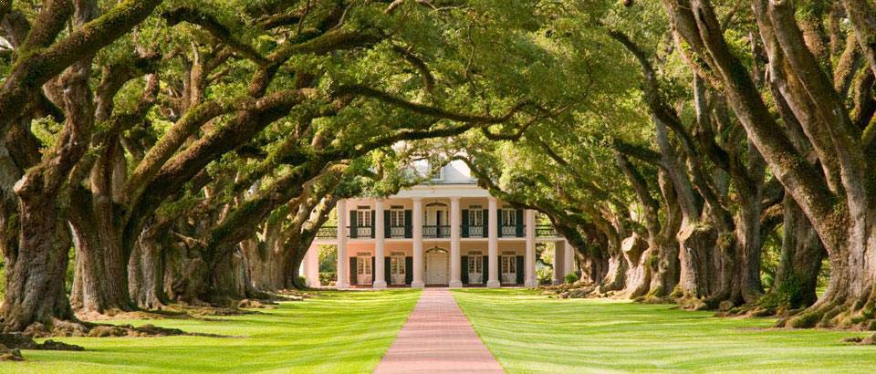 Stately mansion nestled in the lush greenery of New Orleans City Park, reflecting the city’s blend of history and natural beauty.