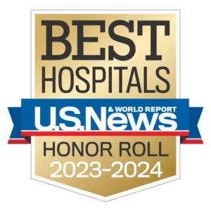 U.S. News & World Report logo for Best Hospital Honor Roll 2022-2023, showcasing Houston Methodist’s national recognition for excellence.